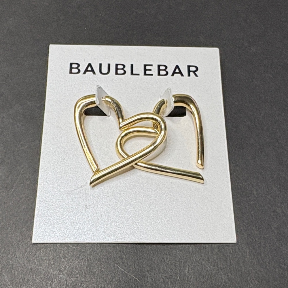 BaubleBar Gold-Tone Heart Pierced Earrings
